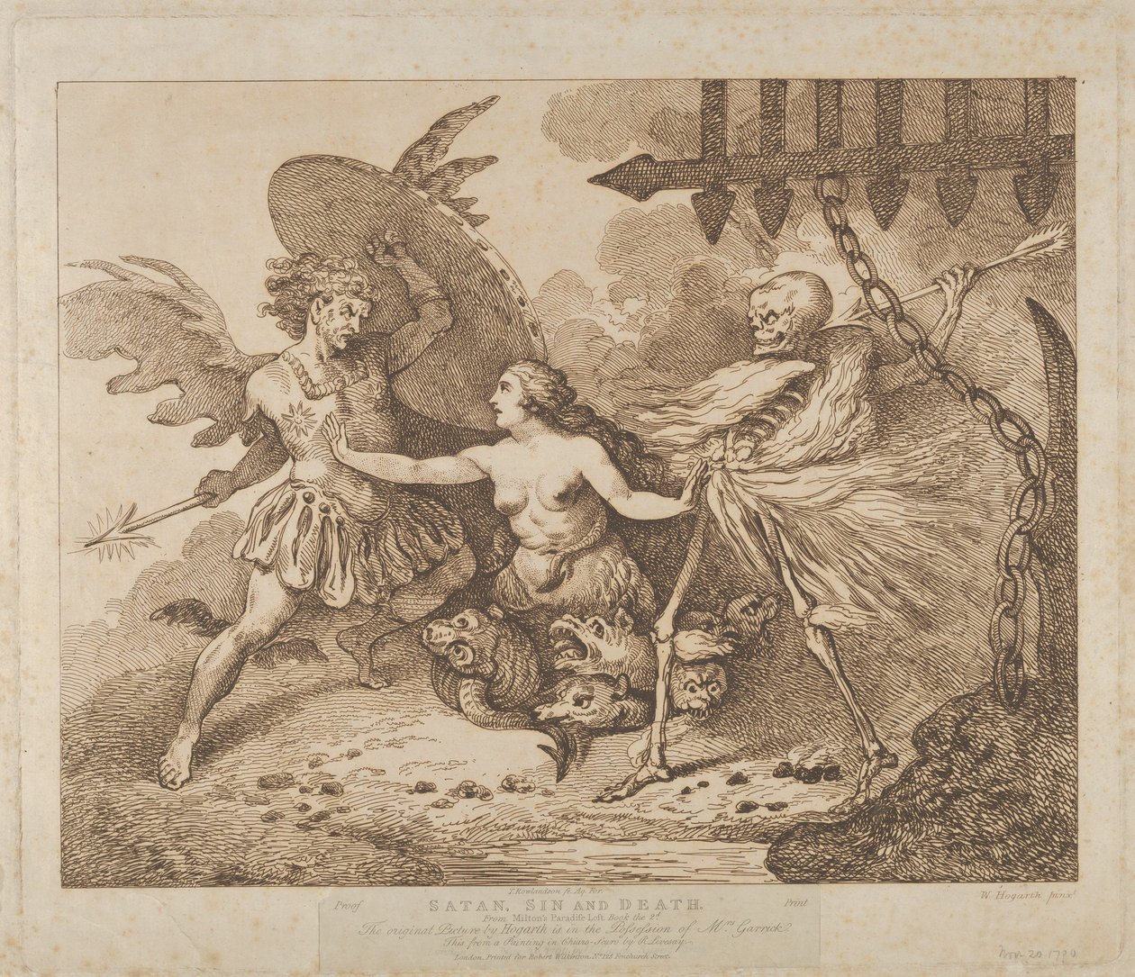 Satan, le péché et la mort, Le Paradis perdu, Livre 2 - Thomas Rowlandson