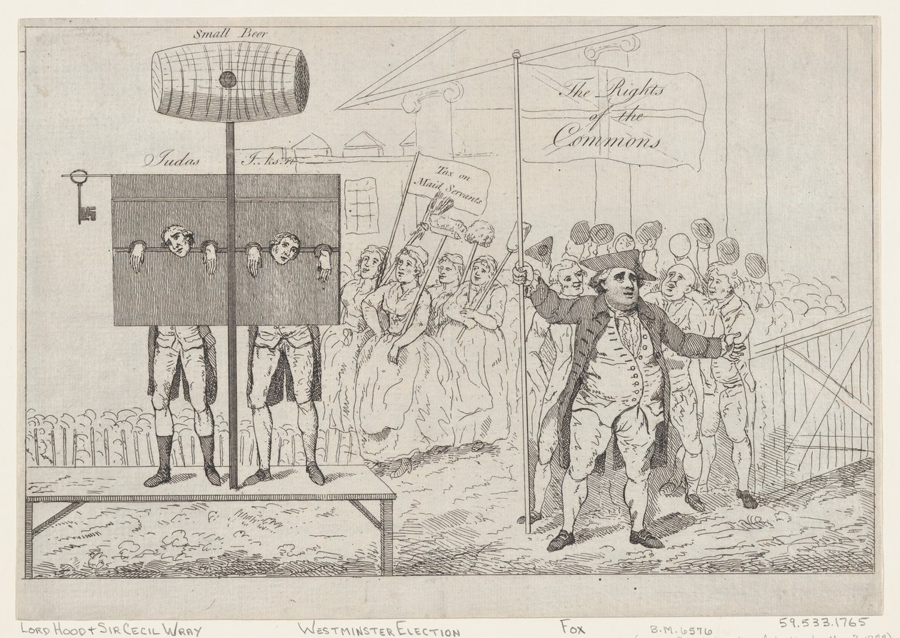 Sir Cecil Wray au pilori - Thomas Rowlandson