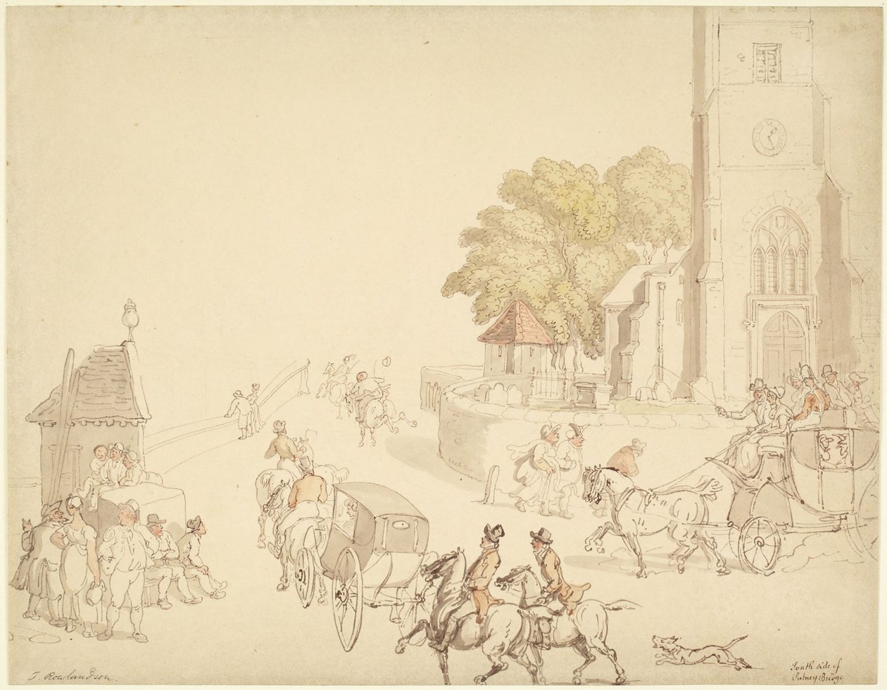 Côté sud du pont de Putney - Thomas Rowlandson