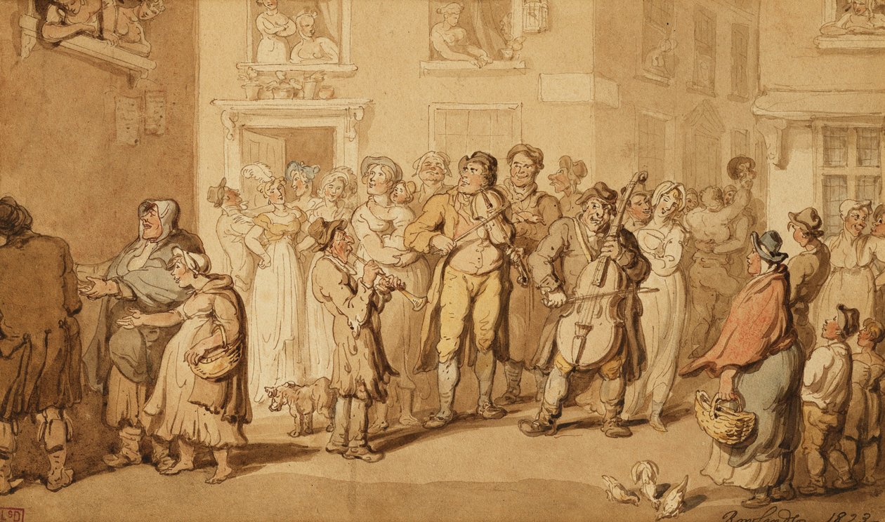 Musiciens de rue, 1823 - Thomas Rowlandson