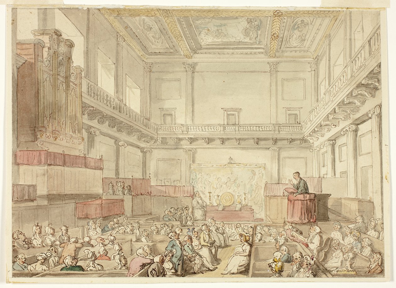 Étude pour la Chapelle Royale, Whitehall, de Microcosm of London - Thomas Rowlandson