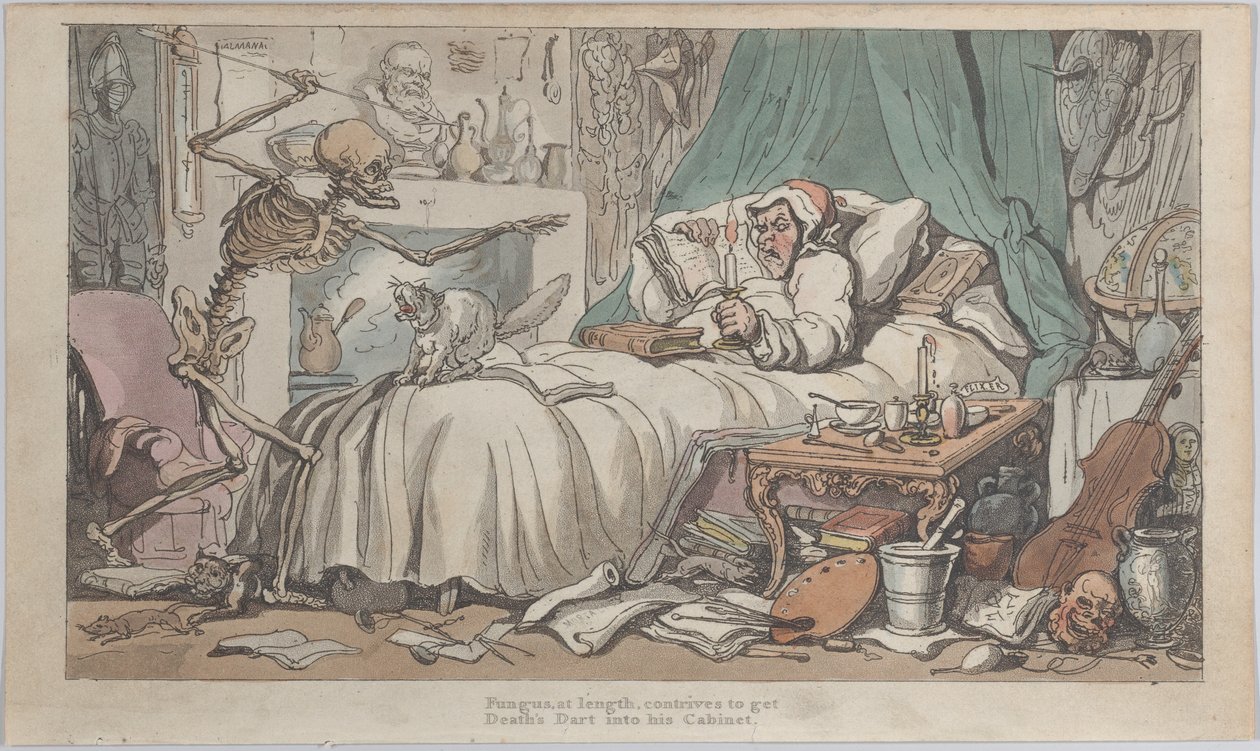 Le testament du dernier antiquaire de La Danse de la mort anglaise, vol. I, planche 2 - Thomas Rowlandson