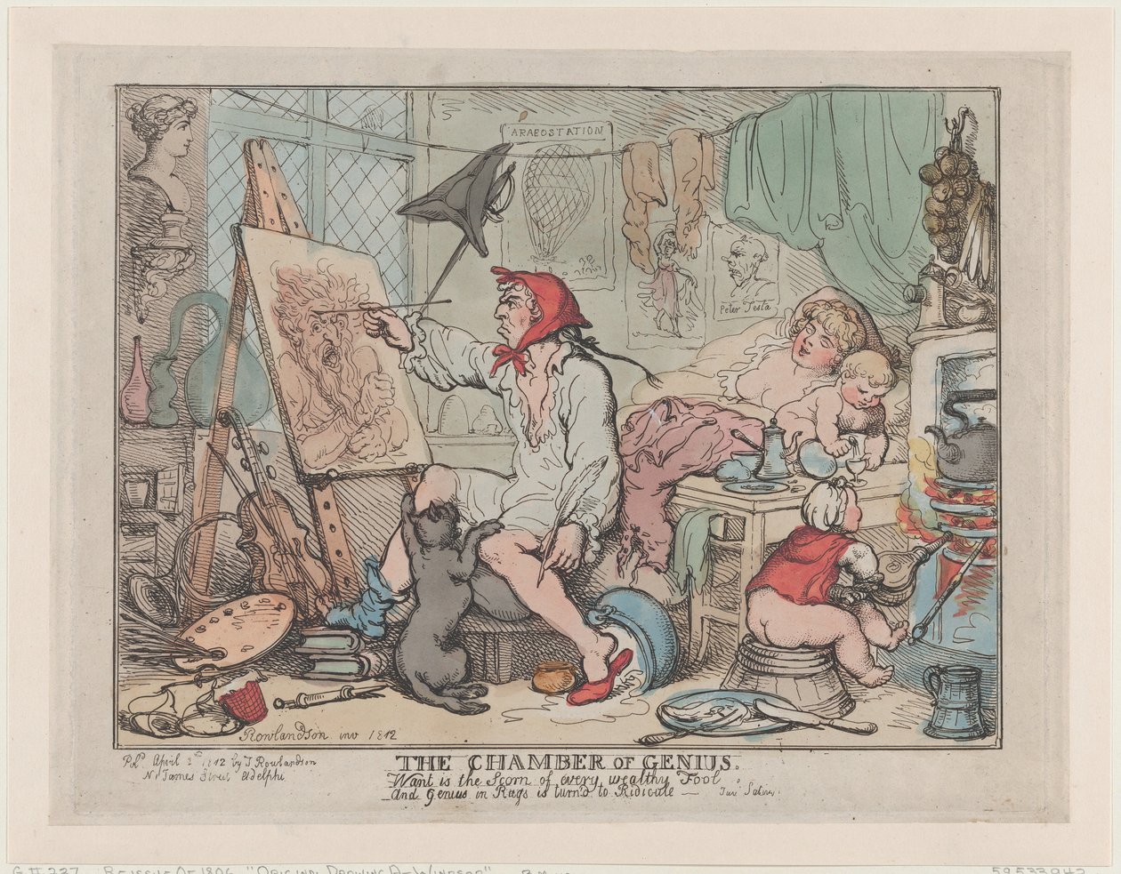 La chambre du génie, 2 avril 1812 - Thomas Rowlandson