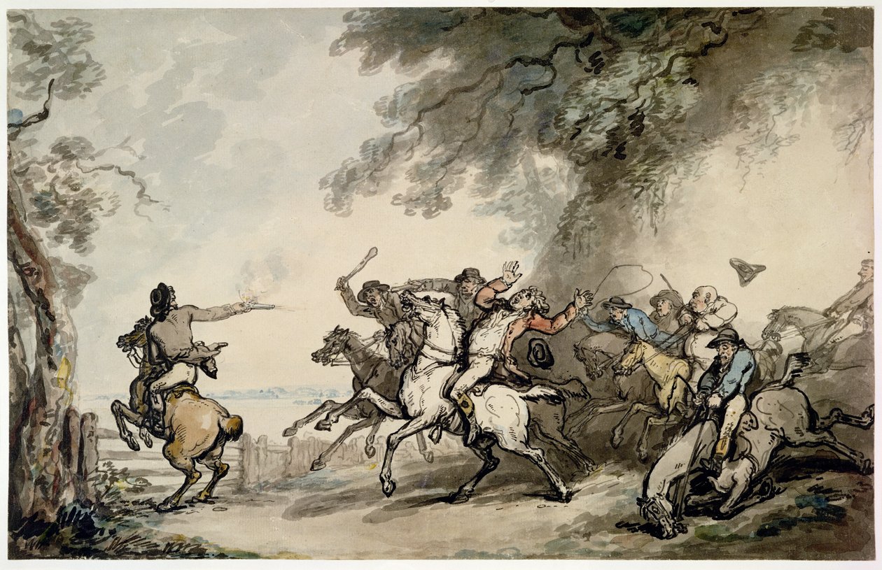 La chasse au bandit de grand chemin, c.1790 - Thomas Rowlandson