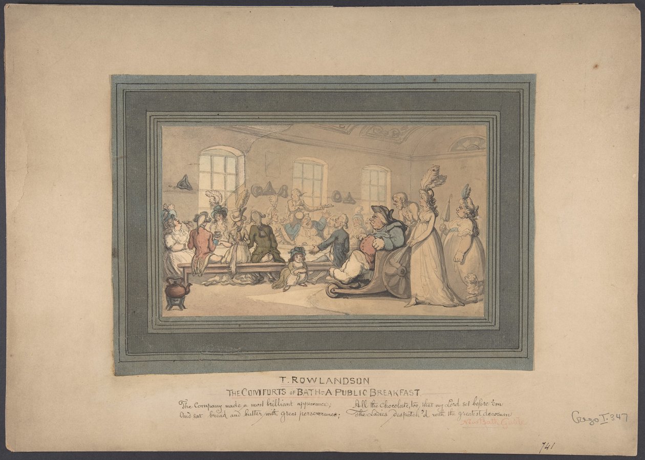 Les plaisirs du bain : un petit-déjeuner ouvert à tous - Thomas Rowlandson