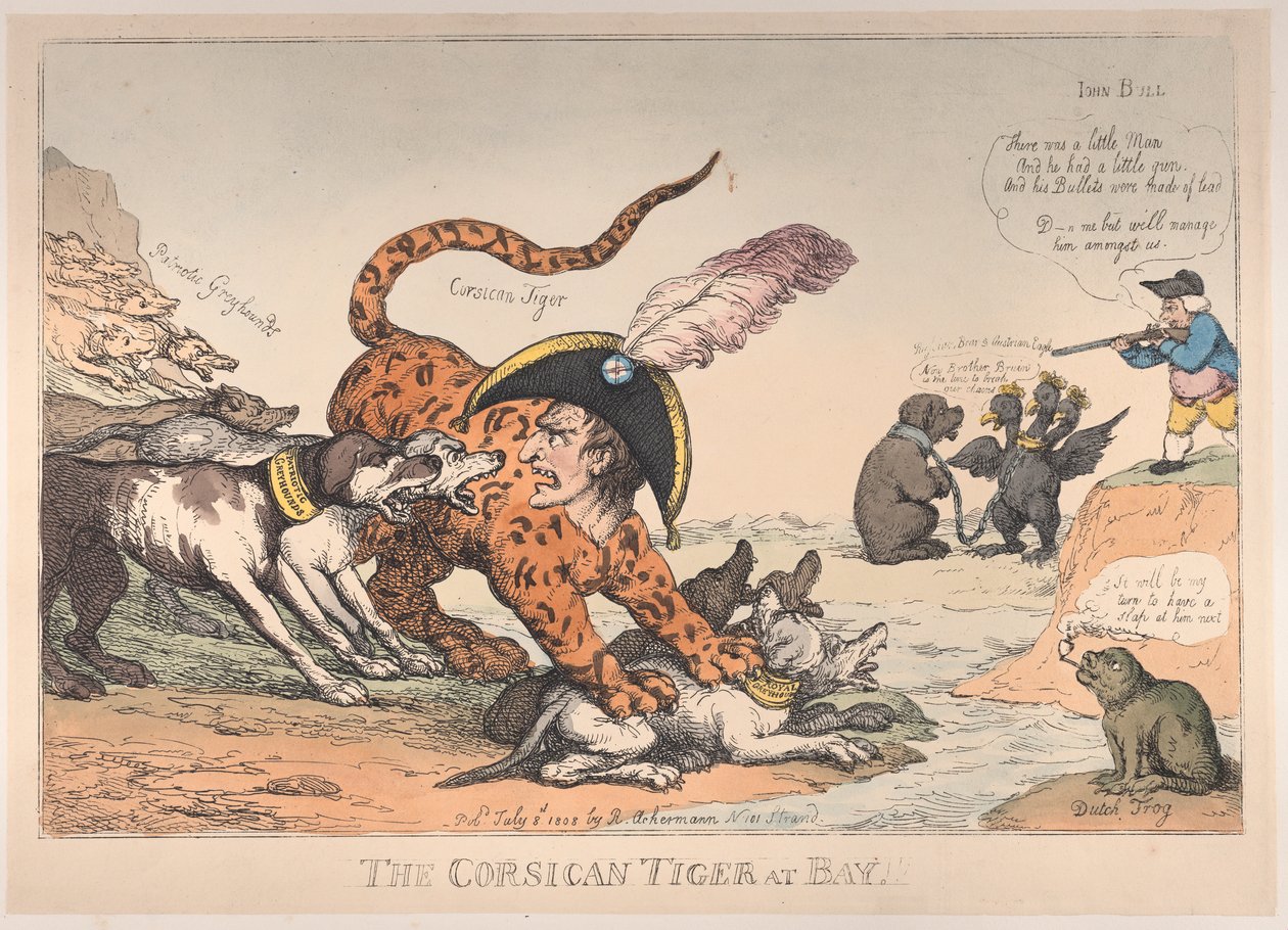 Le Tigre corse acculé, 8 juillet 1808 - Thomas Rowlandson