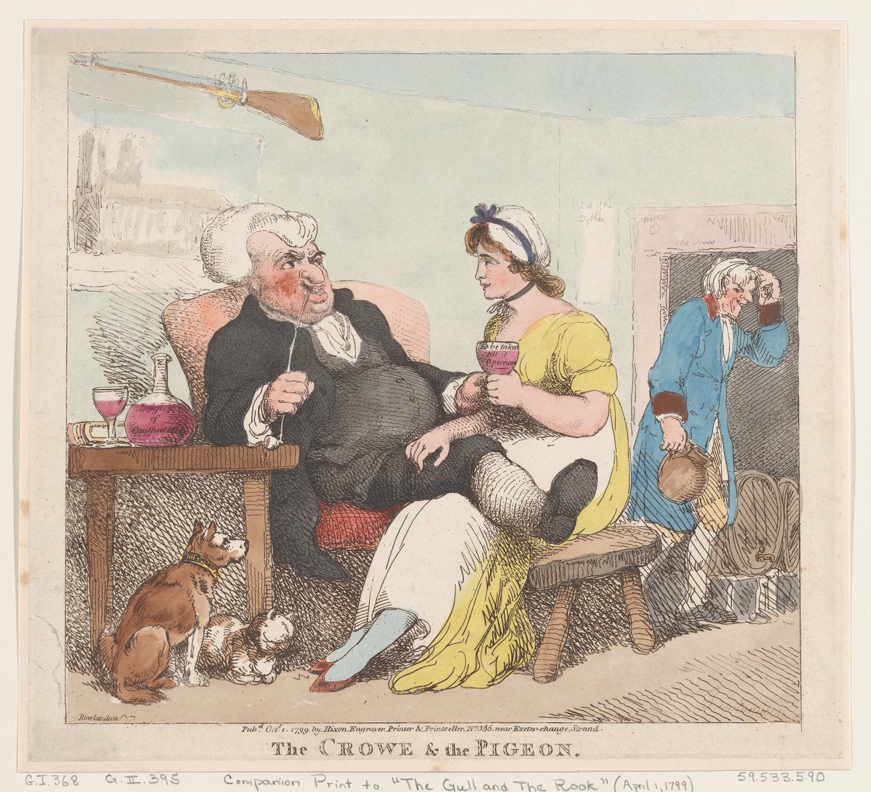 Le Corbeau et le Pigeon, 1er octobre 1799 - Thomas Rowlandson