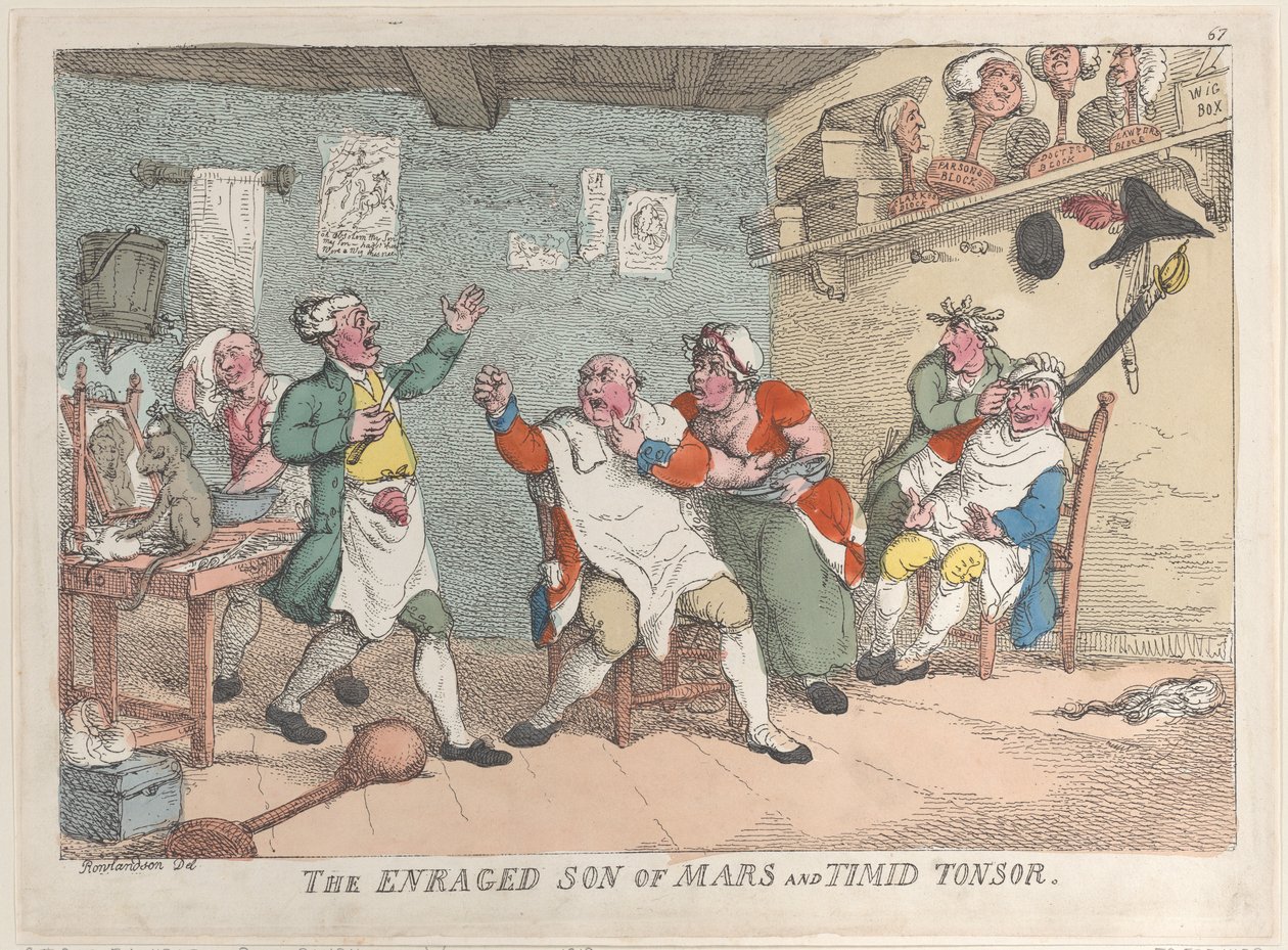 Le fils enragé de Mars et le timide Tonsor, 20 avril 1811 - Thomas Rowlandson