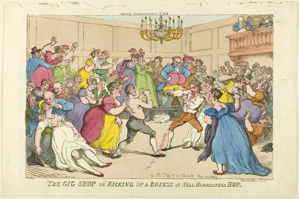 La boutique de gig ou Faire du vent chez Nell Hamiltons Hop - Thomas Rowlandson