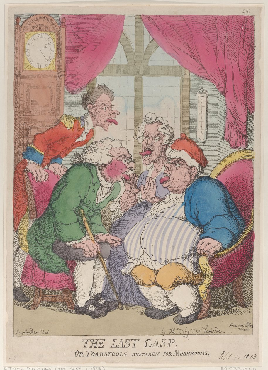 Le dernier souffle, ou champignons vénéneux pris pour des champignons comestibles - Thomas Rowlandson