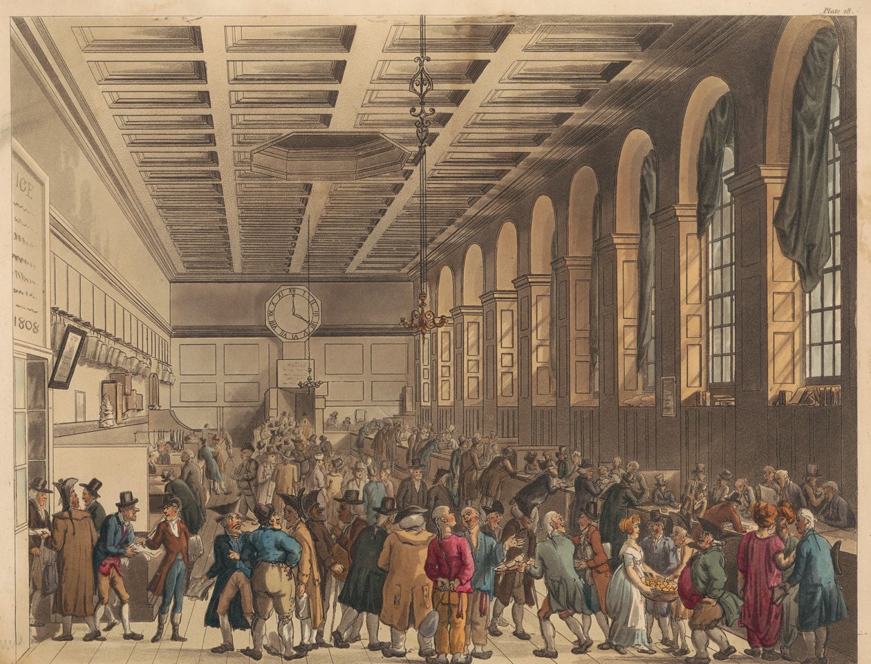 La « Long Room », Custom House - Thomas Rowlandson