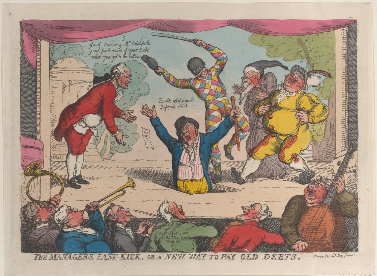 Le dernier coup du manager, ou une nouvelle façon de payer les vieilles dettes - Thomas Rowlandson