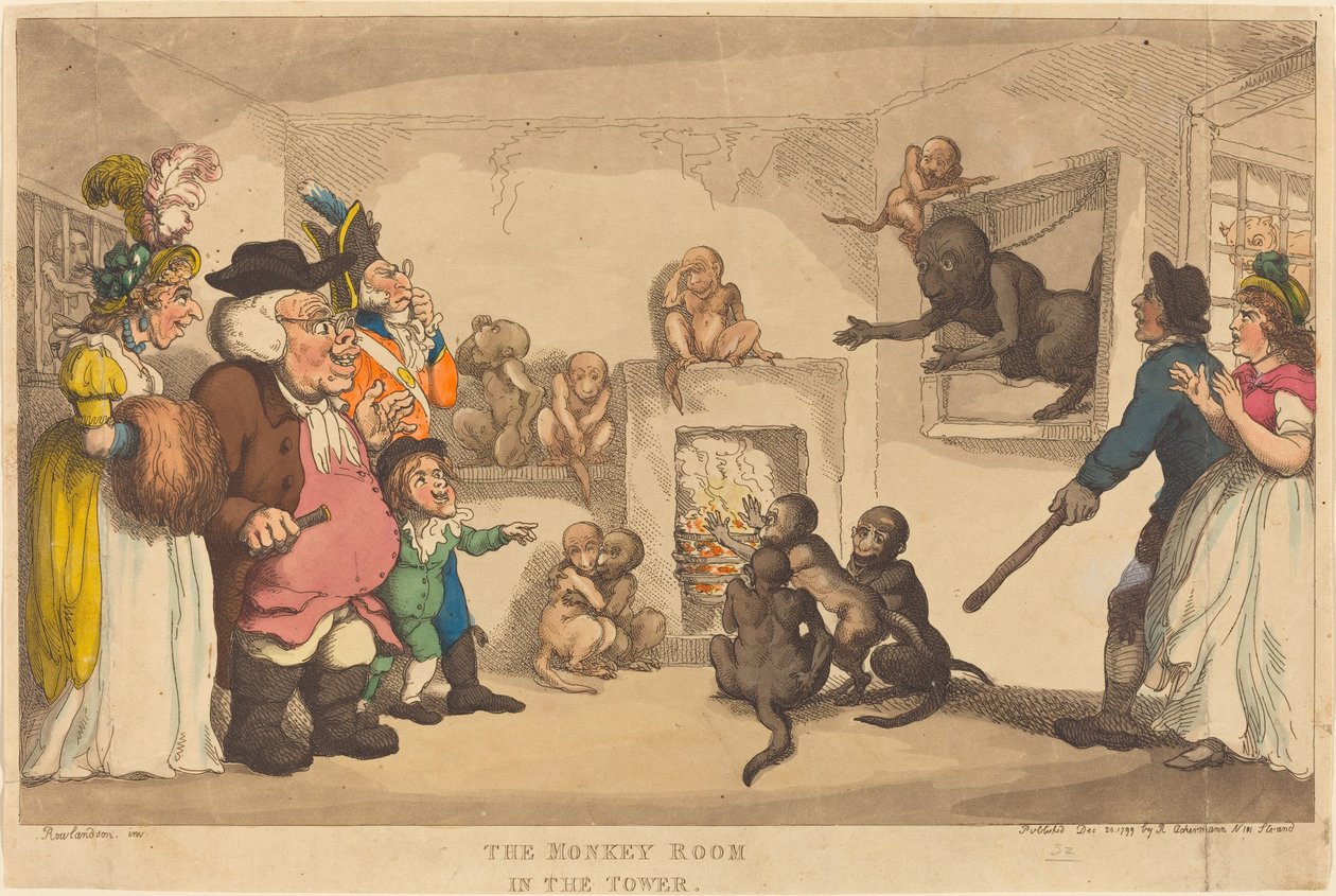 La salle des singes dans la tour - Thomas Rowlandson