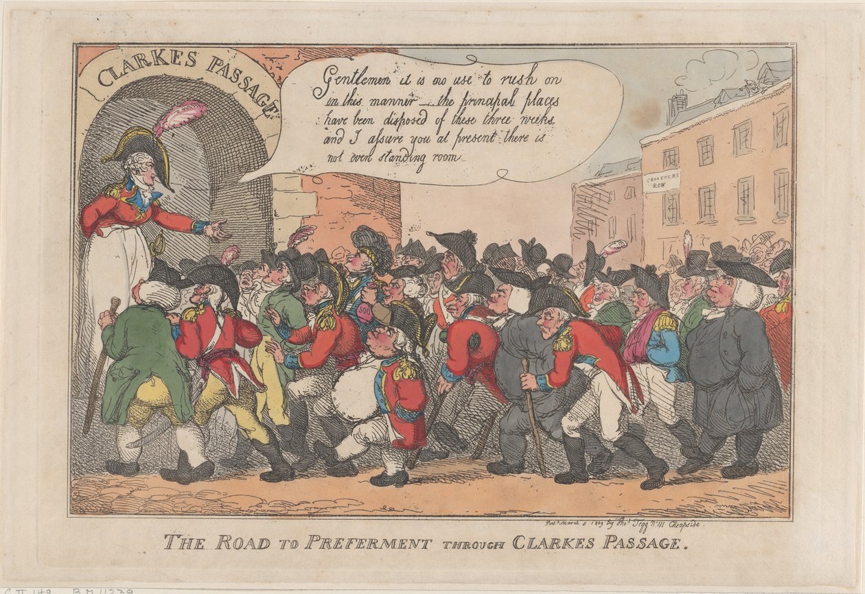 La Route vers la Promotion à travers le Passage de Clarke, 5 mars 1809 - Thomas Rowlandson