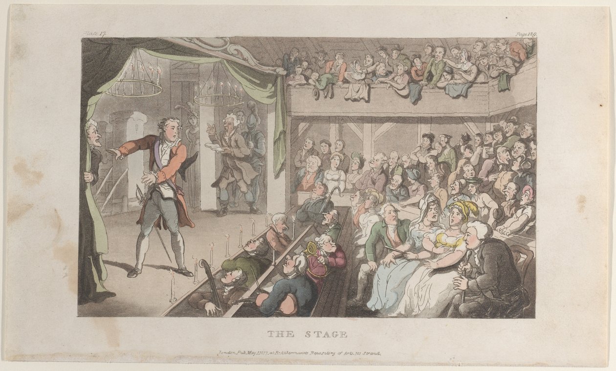 La scène. George Primrose en Horatio, du Vicaire de Wakefield, 1er mai 1817 - Thomas Rowlandson