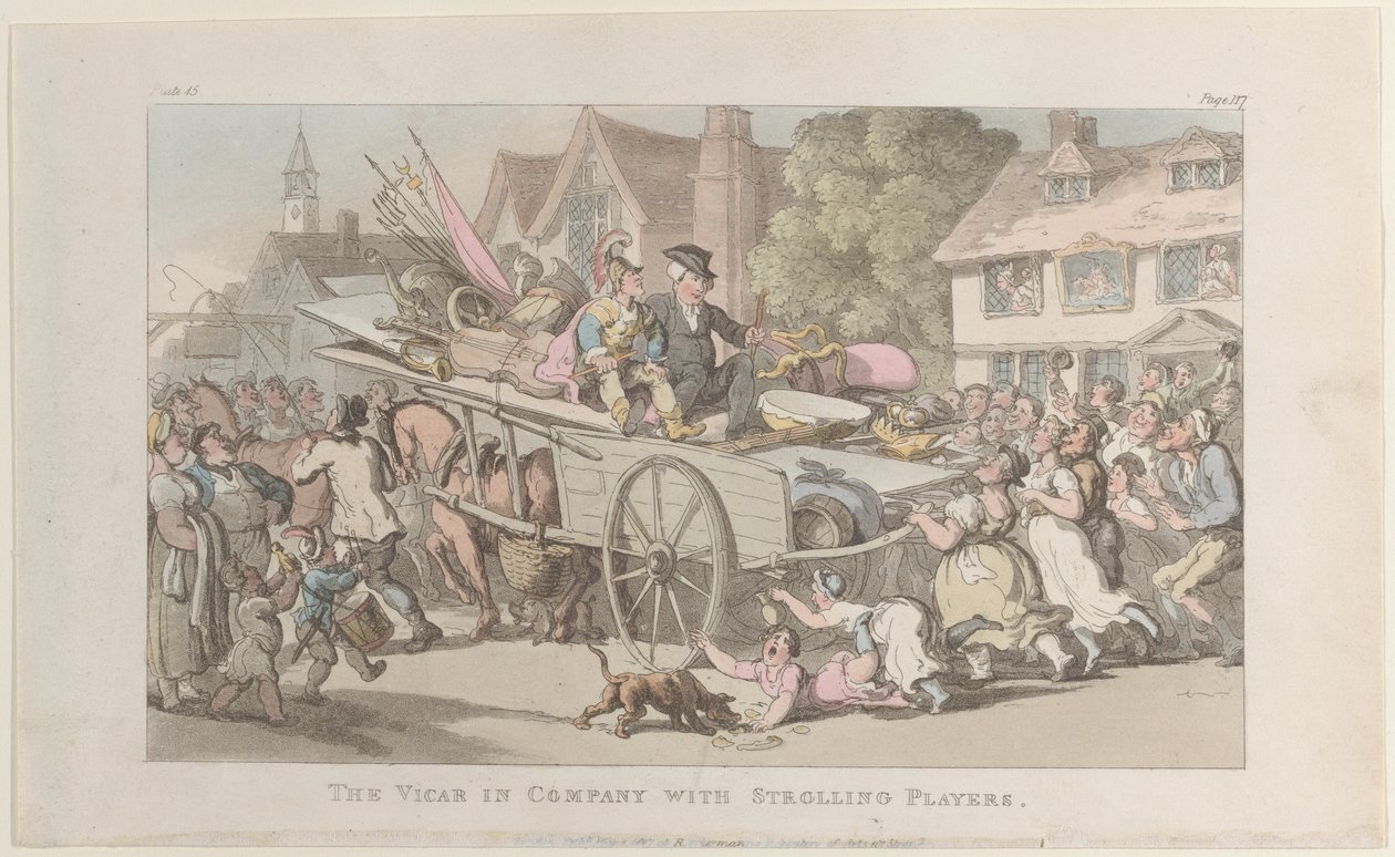 Le Vicaire en compagnie de comédiens ambulants, du Vicaire de Wakefield - Thomas Rowlandson