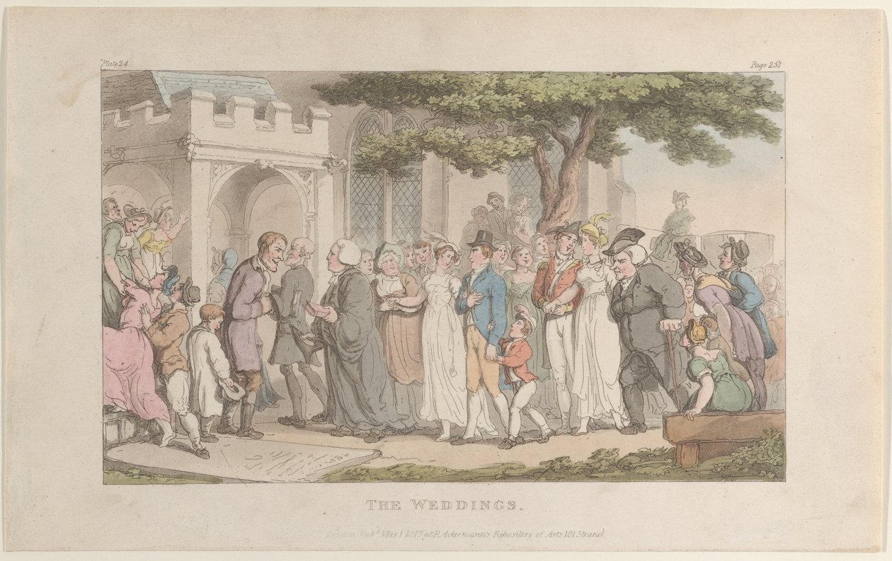 Les mariages, du Vicaire de Wakefield, 1er mai 1817 - Thomas Rowlandson