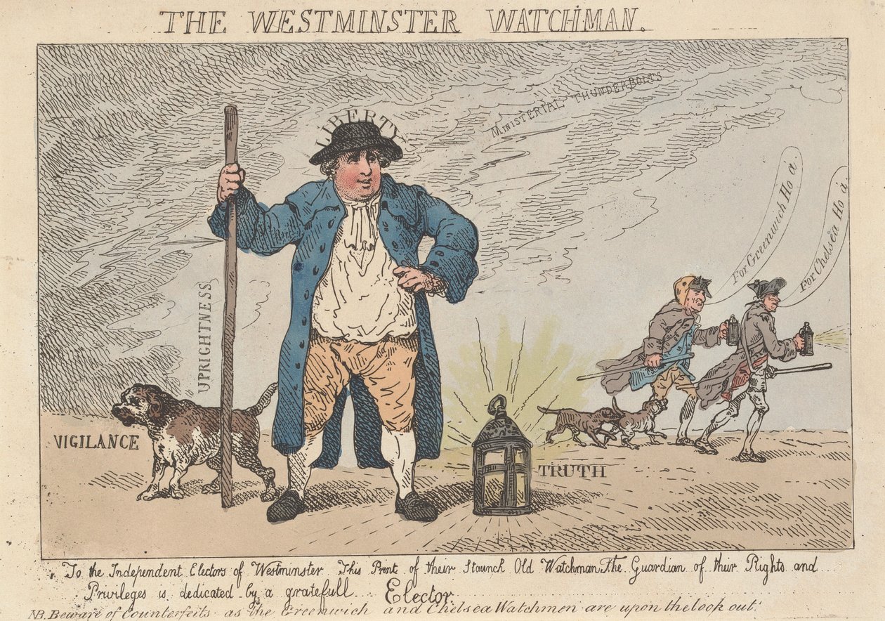 Le Westminster Watchman - Thomas Rowlandson
