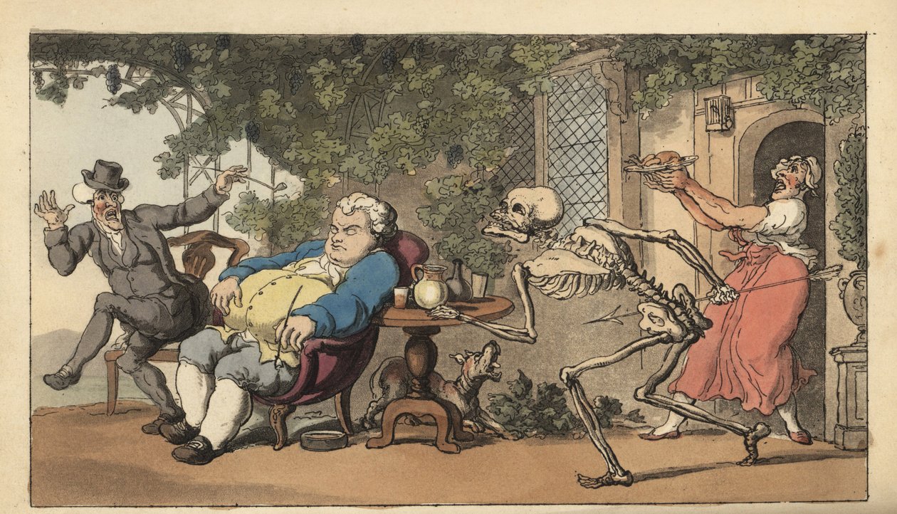 La mort vient pour Tom Higgins, un garçon maçon - Thomas Rowlandson