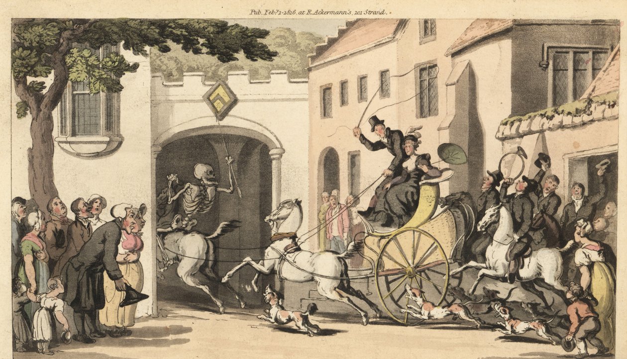 Le squelette de la Mort précède un tandem transportant l