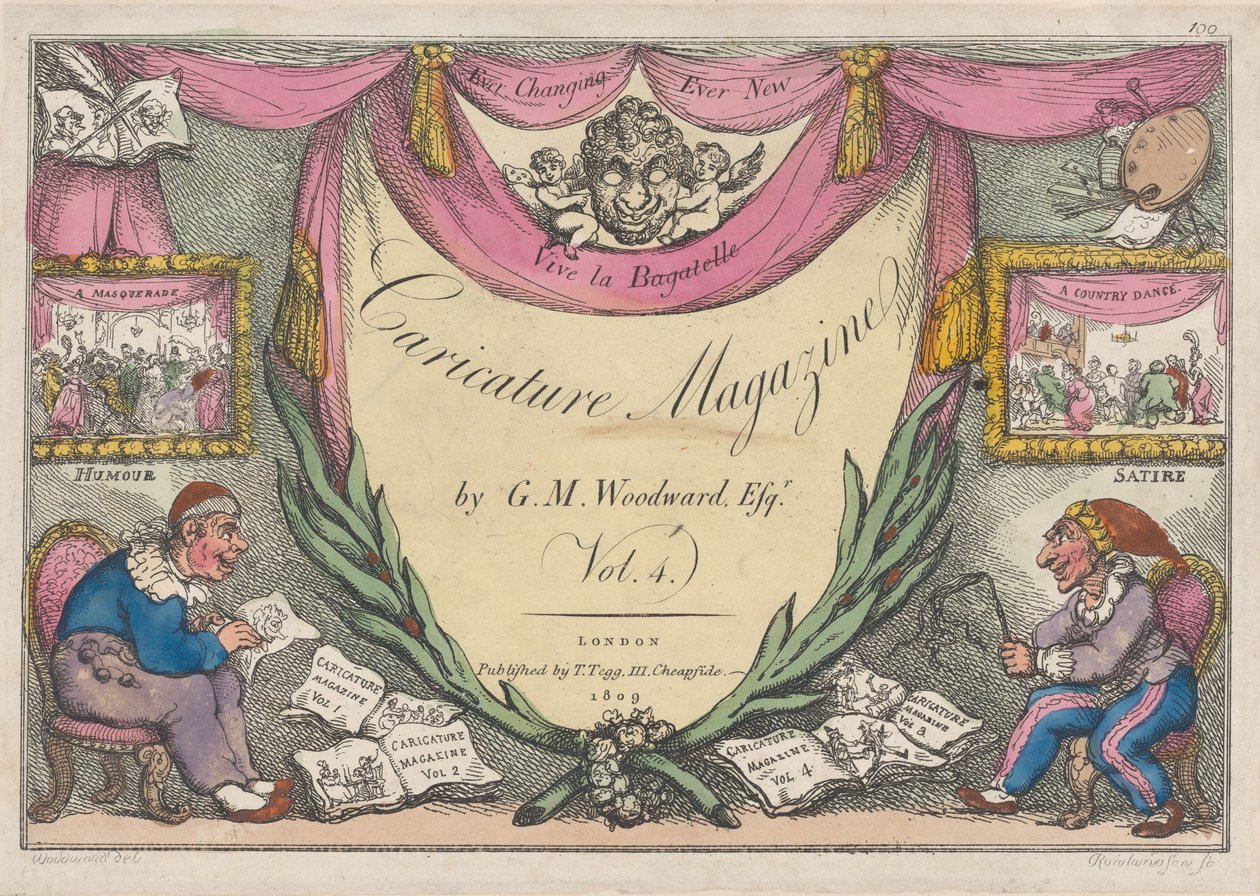 Page de titre, La revue de caricature par G. M. Woodward, Vol. 4, 1809 - Thomas Rowlandson