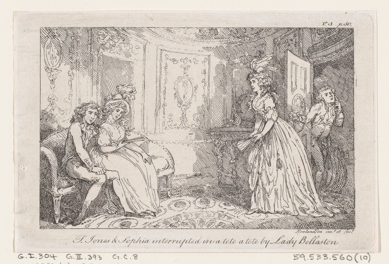 Tom Jones et Sophia interrompus dans un tête-à-tête par Lady Bellaston, de L