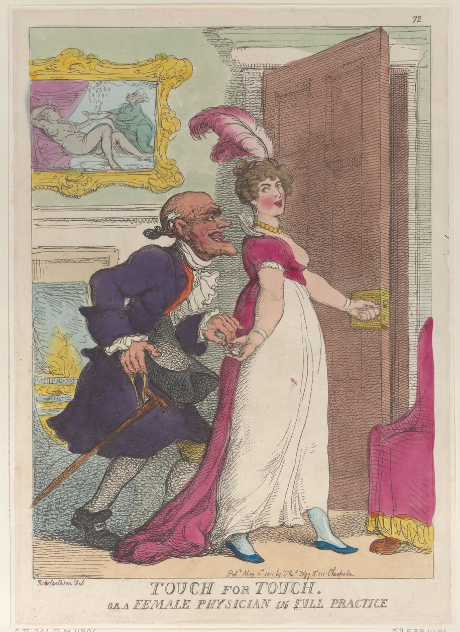Touch for Touch ou une femme médecin en pleine pratique, 1er mai 1811 - Thomas Rowlandson