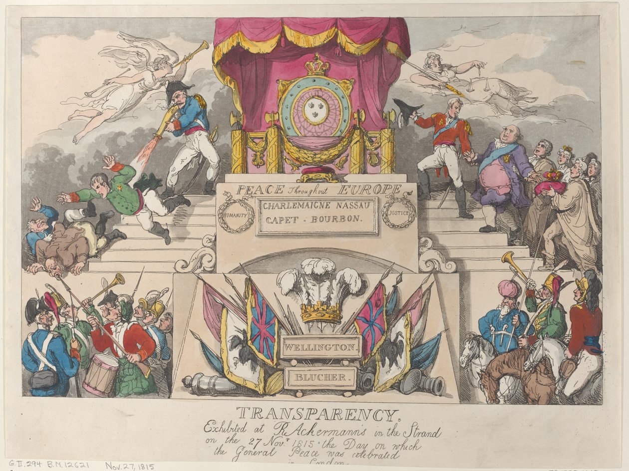 Transparence : Exposée chez R. Ackermann dans le Strand le 27 novembre, 27 novembre 1815 - Thomas Rowlandson