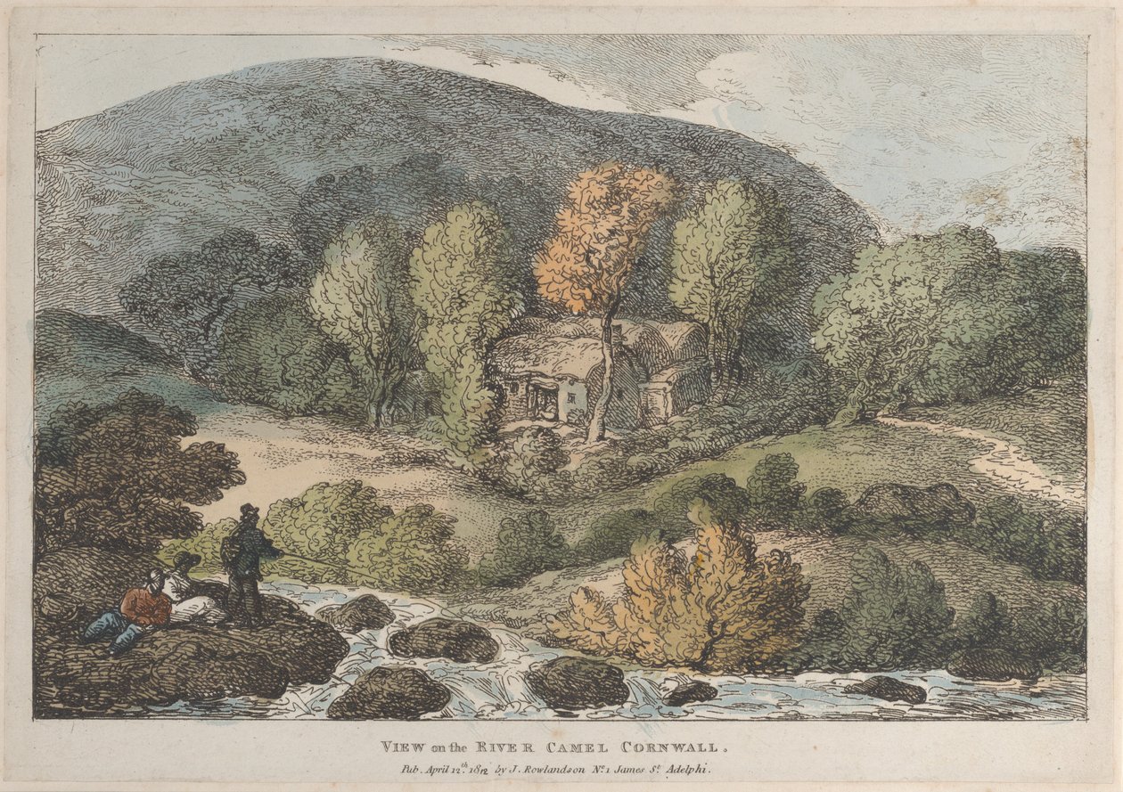 Vue sur la rivière Camel Cornwall, de Vues en Cornouailles, 12 avril 1812 - Thomas Rowlandson