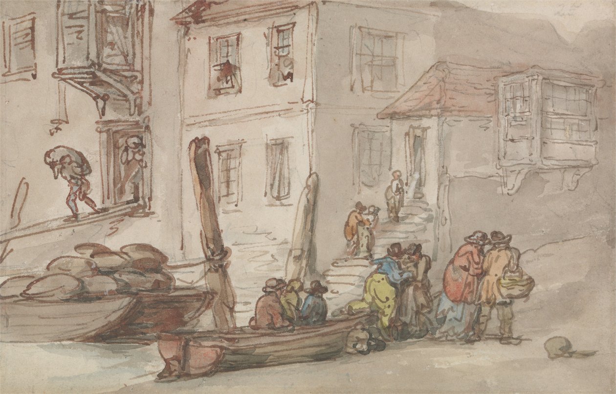 Les anciens escaliers de Wapping - Thomas Rowlandson