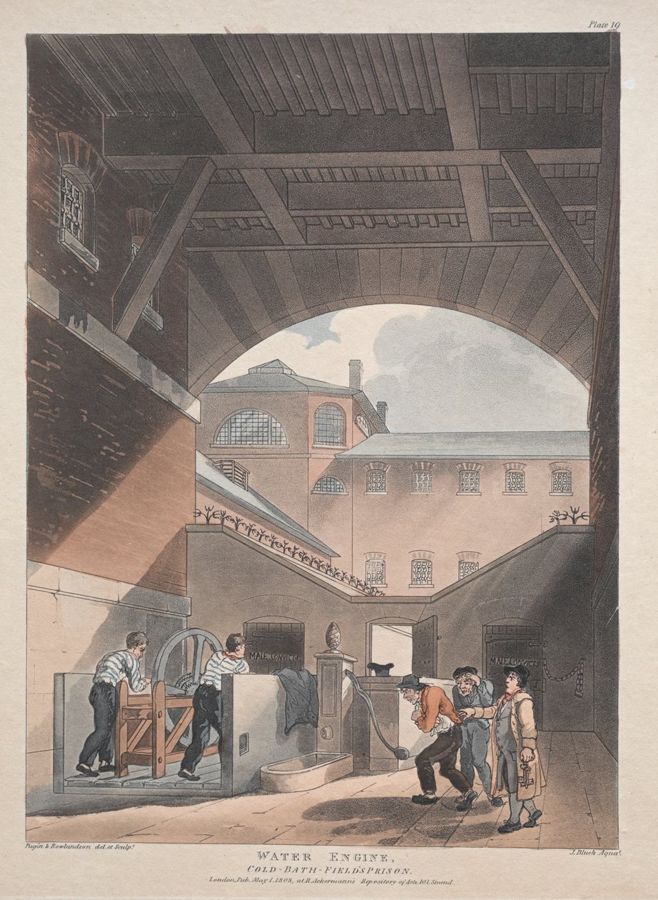 Moteur à eau, Bain froid, Prison de Field - Thomas Rowlandson