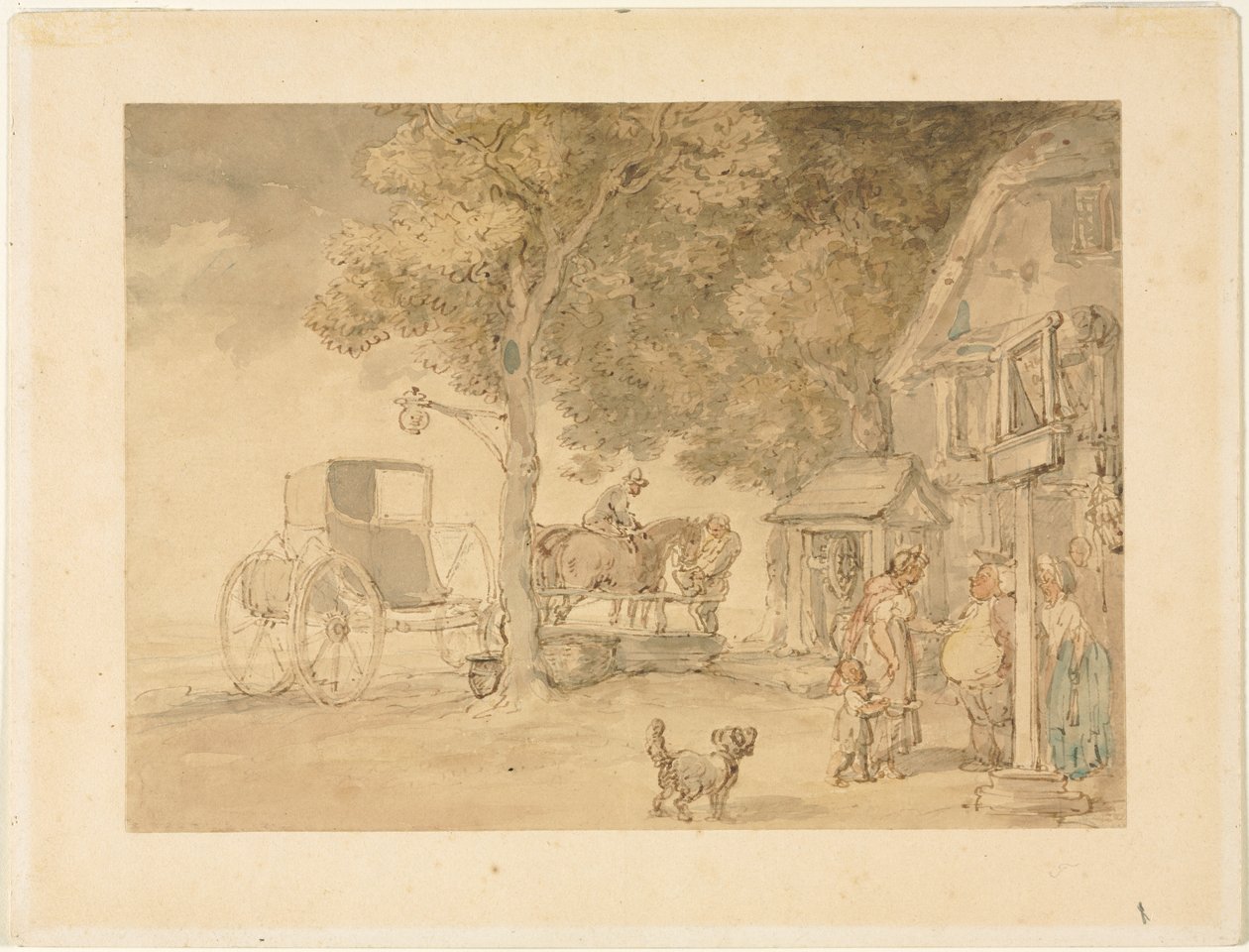 Abreuvement des chevaux - Thomas Rowlandson