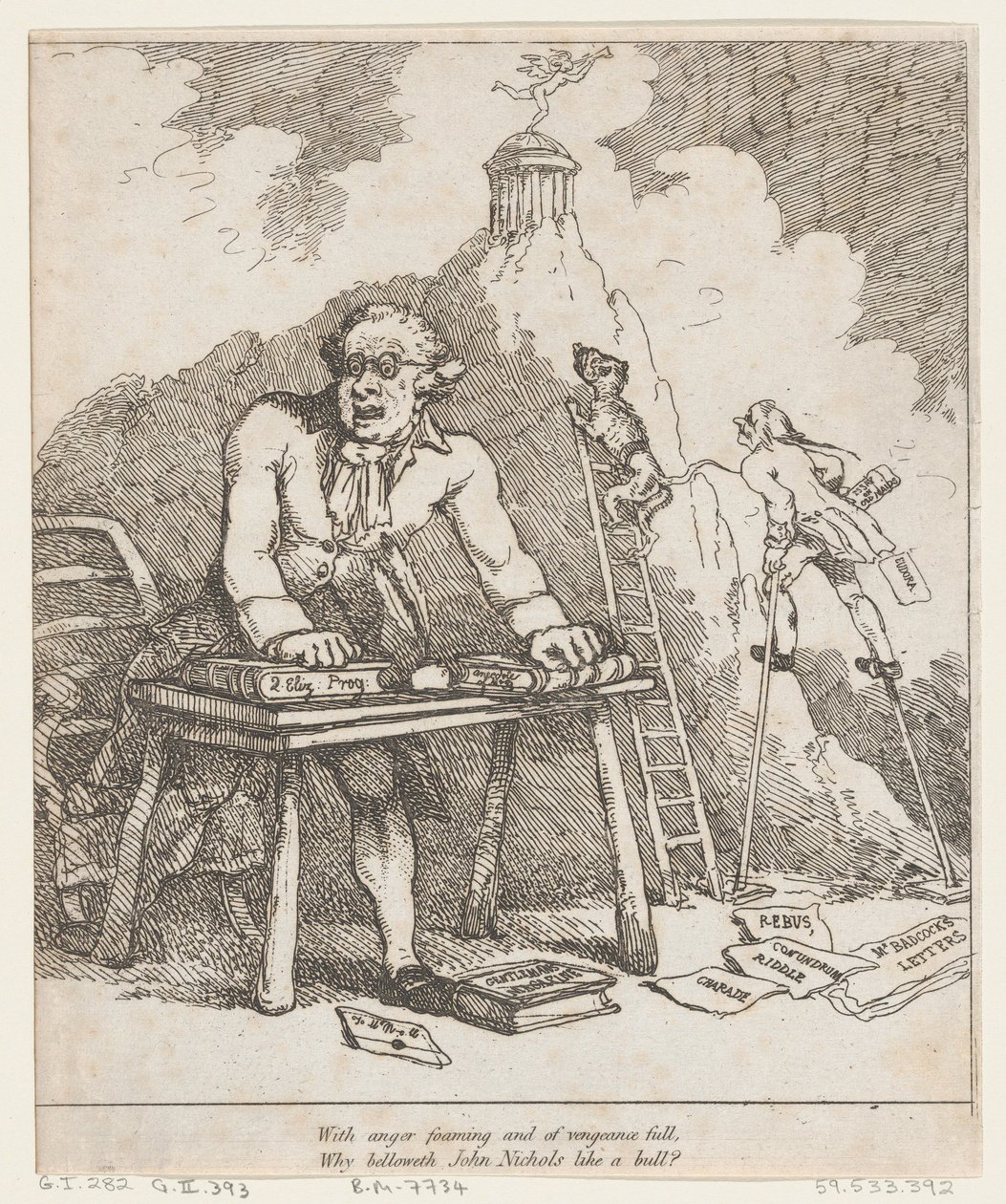 Avec colère écumante..., de Épître bienveillante - Thomas Rowlandson