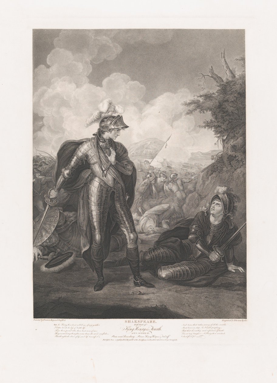 Prince Henry, Hotspur et Falstaff Shakespeare, Roi Henry..., première publication 1796, réédité 1852 - Thomas Ryder
