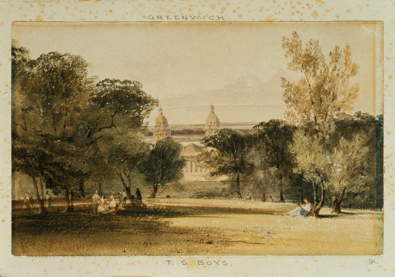 Hôpital de Greenwich depuis le parc, 1830 - Thomas Shotter Boys