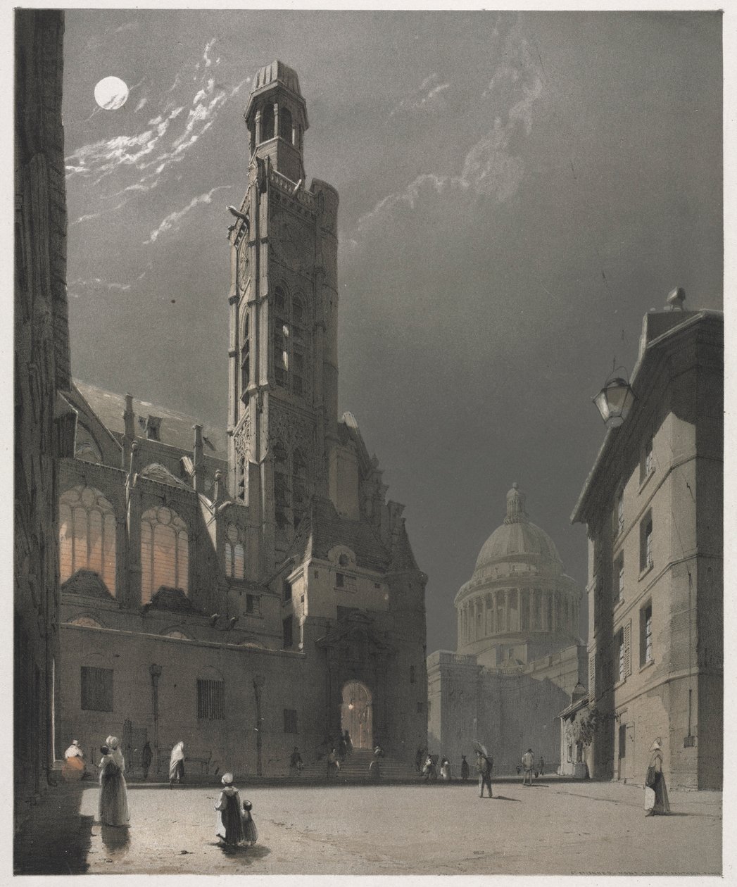 Architecture pittoresque à Paris, Gand, Anvers, Rouen : Saint-Étienne-du-Mont..., 1839 - Thomas Shotter Boys