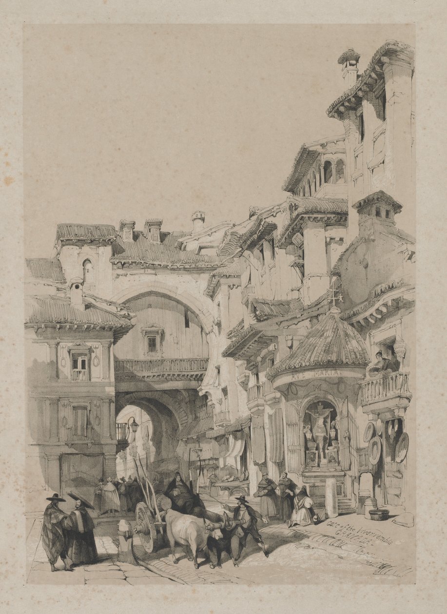 Croquis pittoresques en Espagne : Porte de la Vivarrambla, Grenade, 1837 - Thomas Shotter Boys