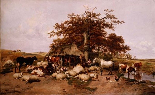 Le repos de midi - Thomas Sidney Cooper