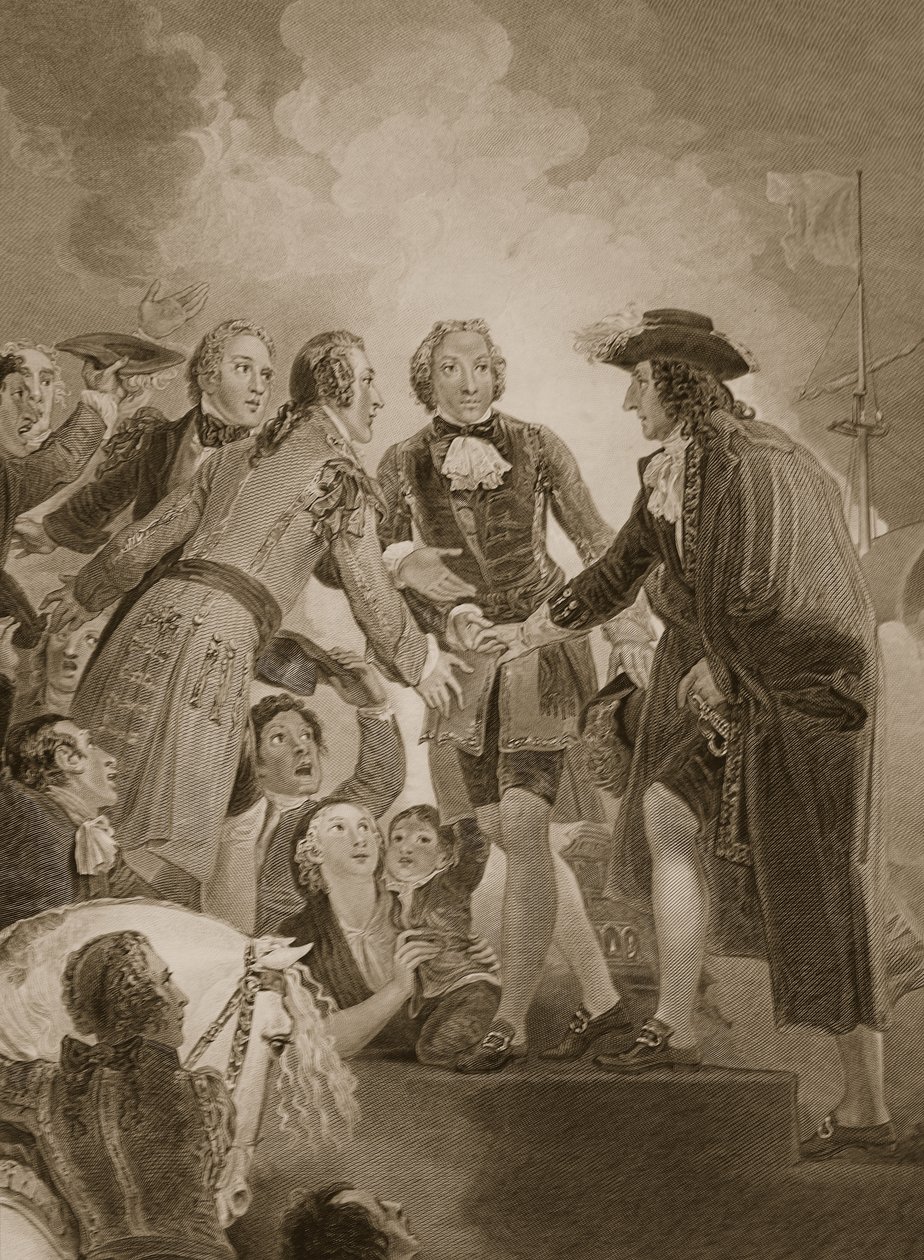 Le débarquement de Guillaume III à Torbay, gravé par George Noble, illustration de 