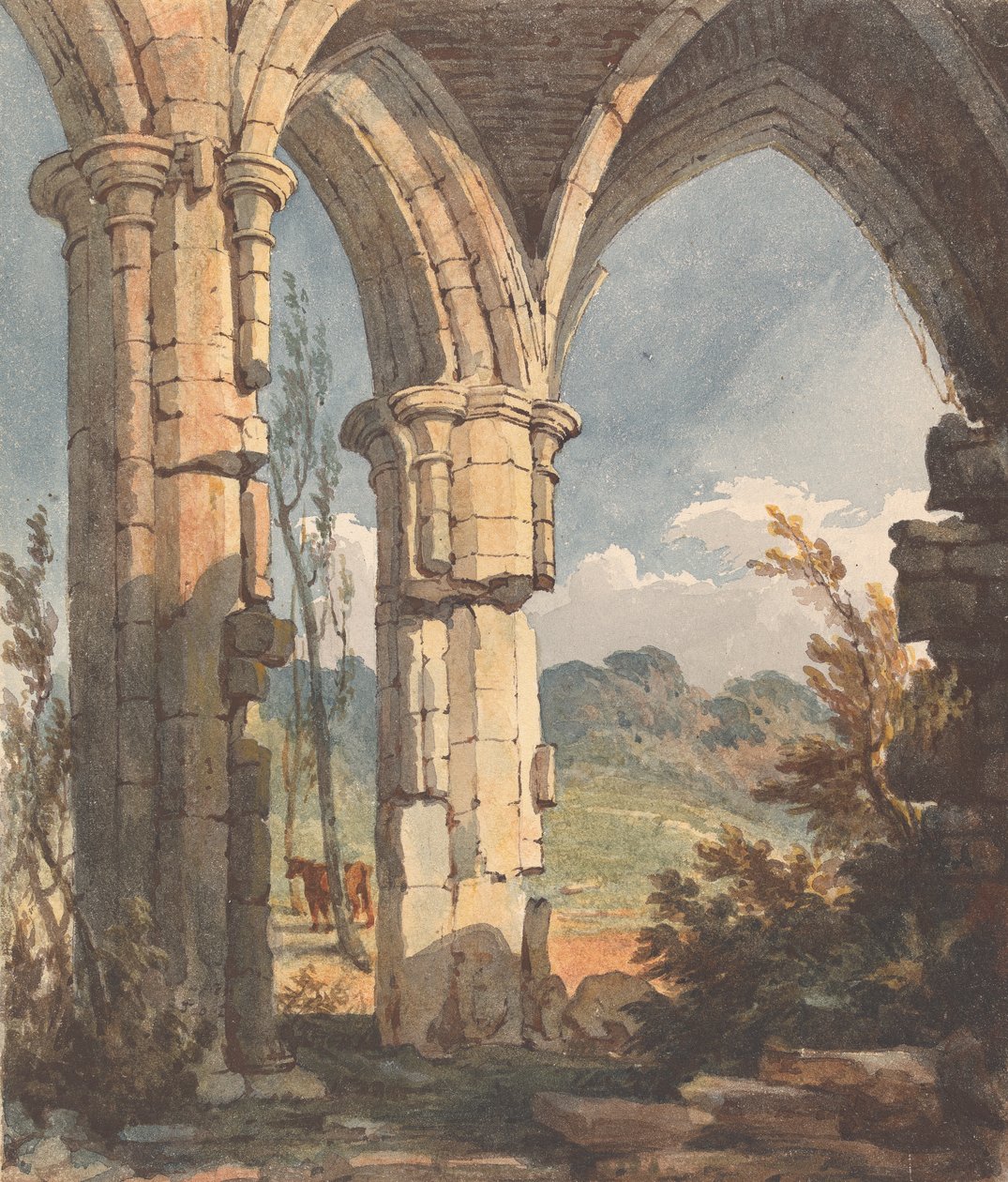 Paysage à travers une arche en ruine - Thomas Sully