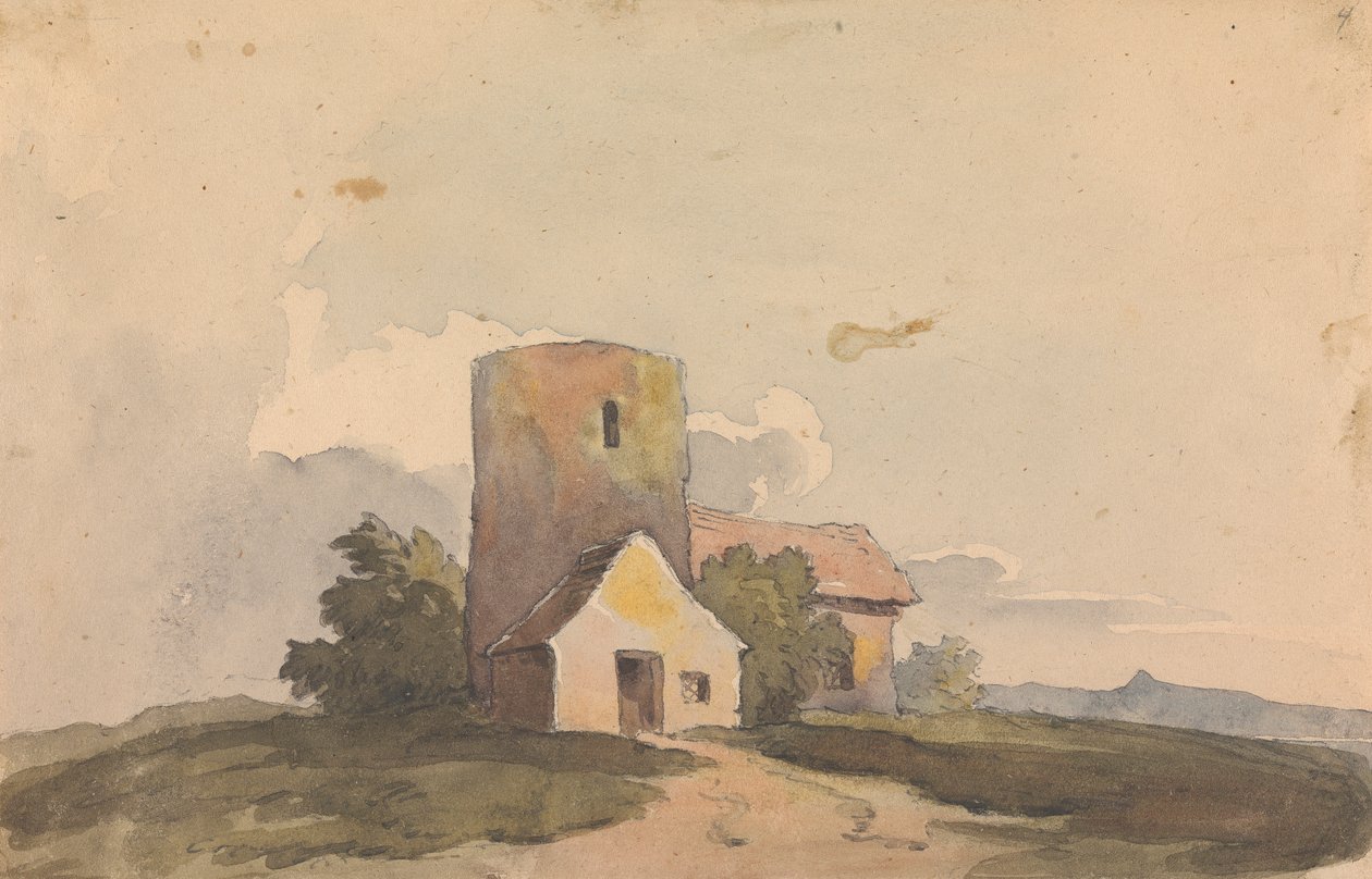 Paysage avec structure de bâtiment - Thomas Sully
