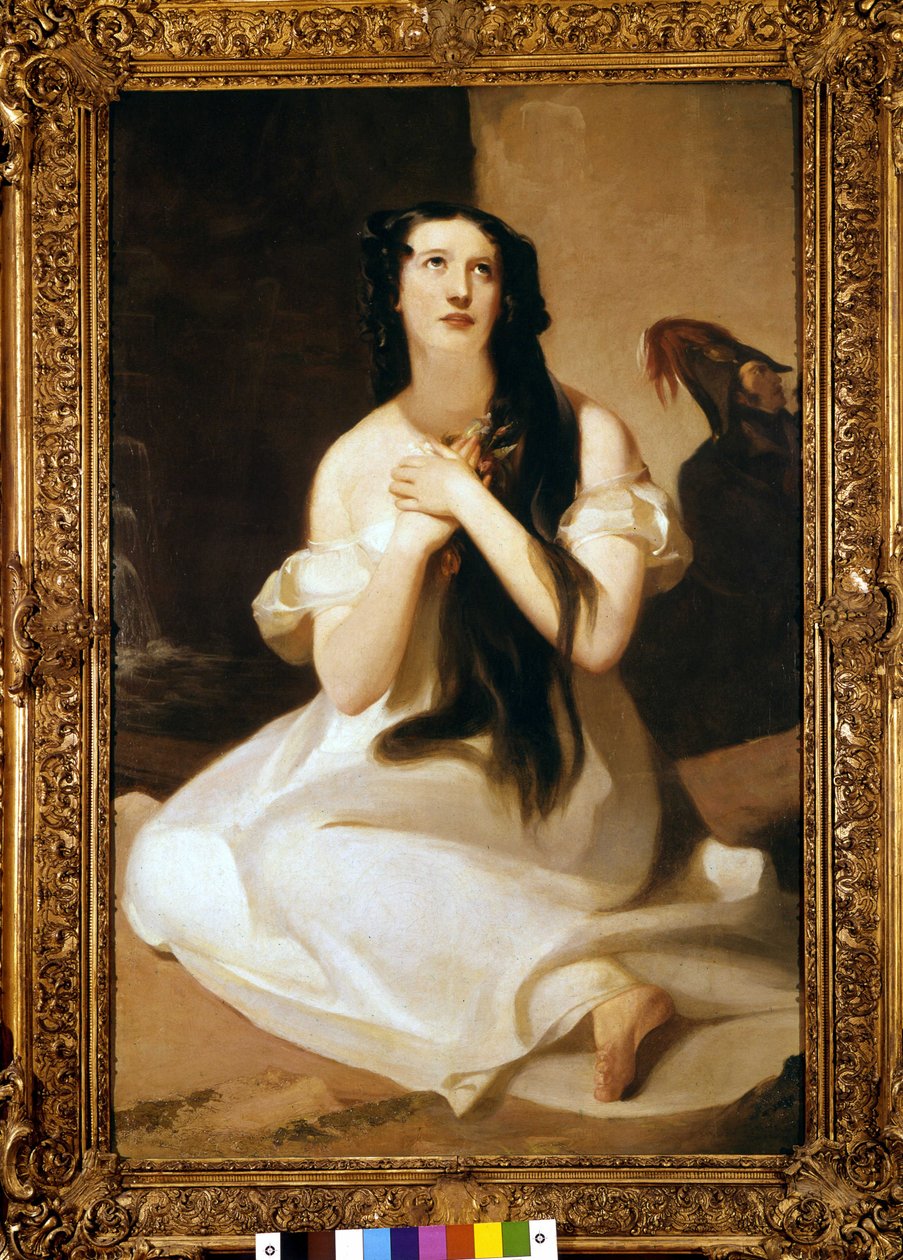 Portrait de Mary Ann Paton (Mrs Wood) (1802-1864) chanteuse anglaise. Peinture de Thomas Sully. - Thomas Sully