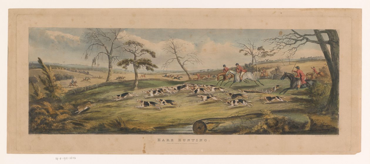 Meute de beagles chassant un lièvre - Thomas Sutherland