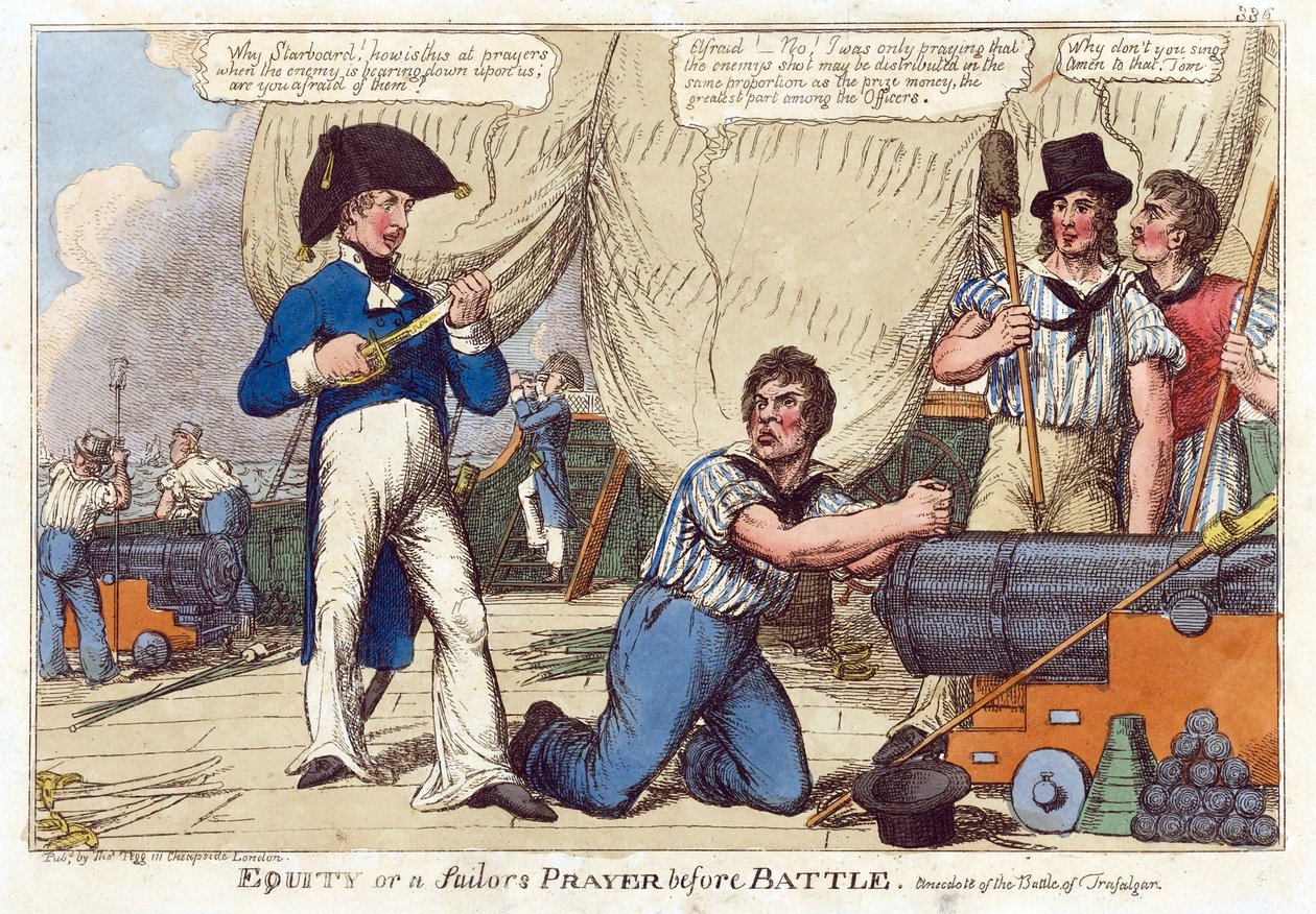 Équité ou la prière du marin avant la bataille - Thomas Tegg