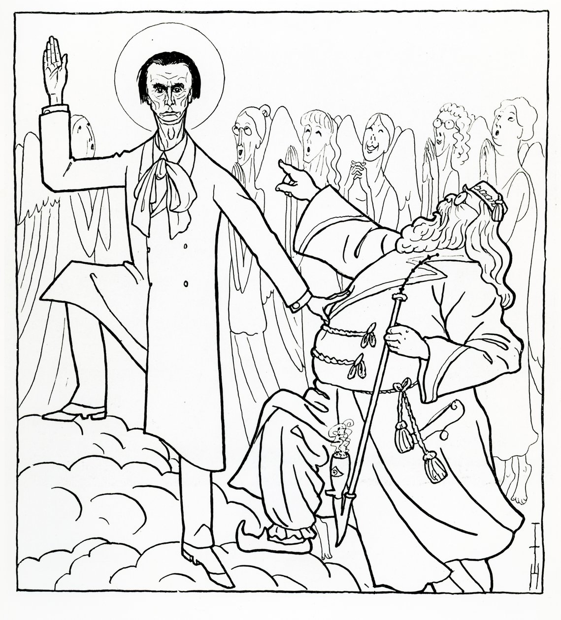 Caricature de Rudolf Steiner, illustration de 