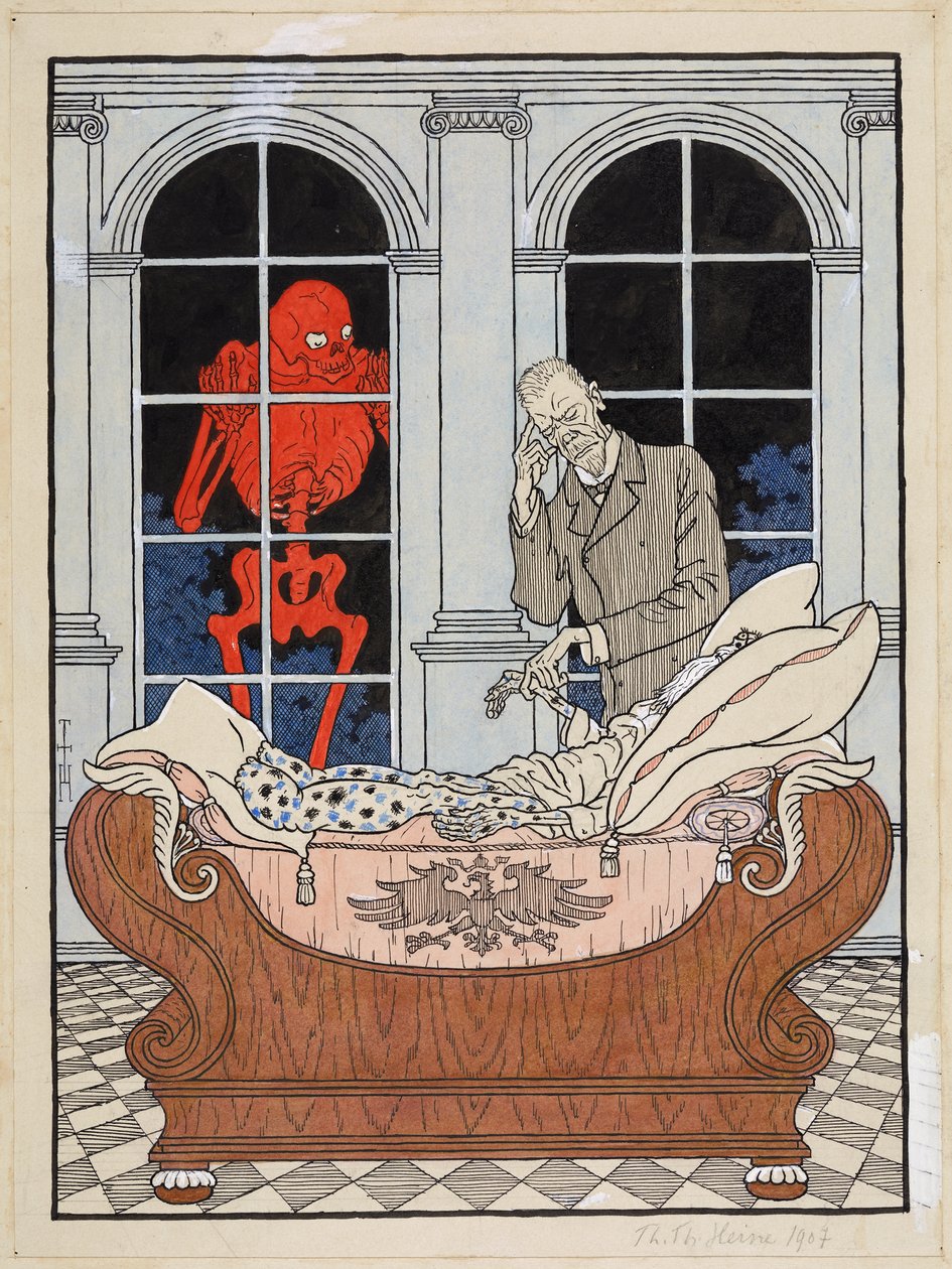 Le Reichstag mourant ; Simplicissimus XV/49, 1911 - Thomas Theodor Heine