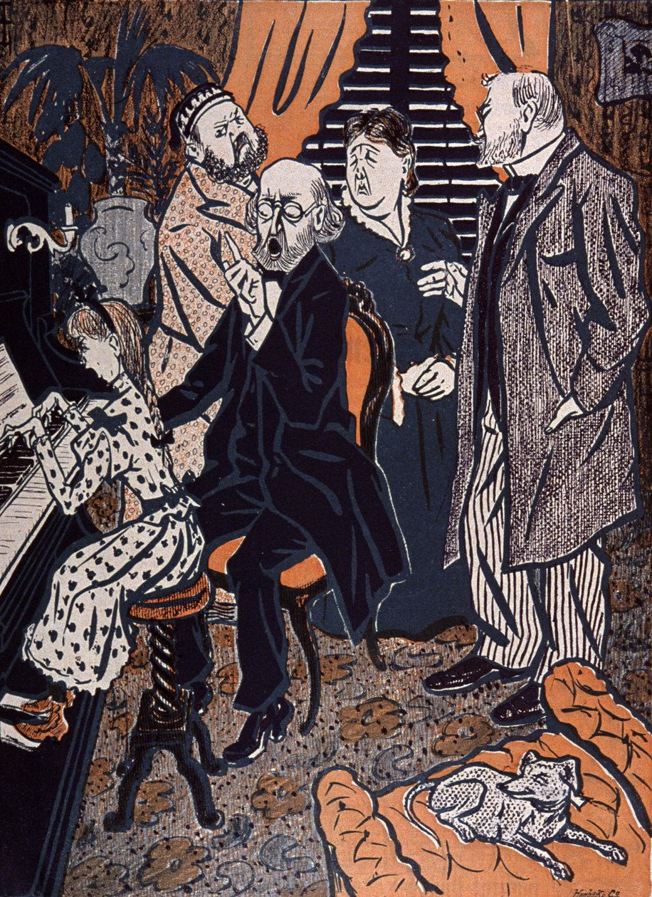 Concert de Famille au piano dans : Simplicissimus, Allemagne - Thomas Theodor Heine