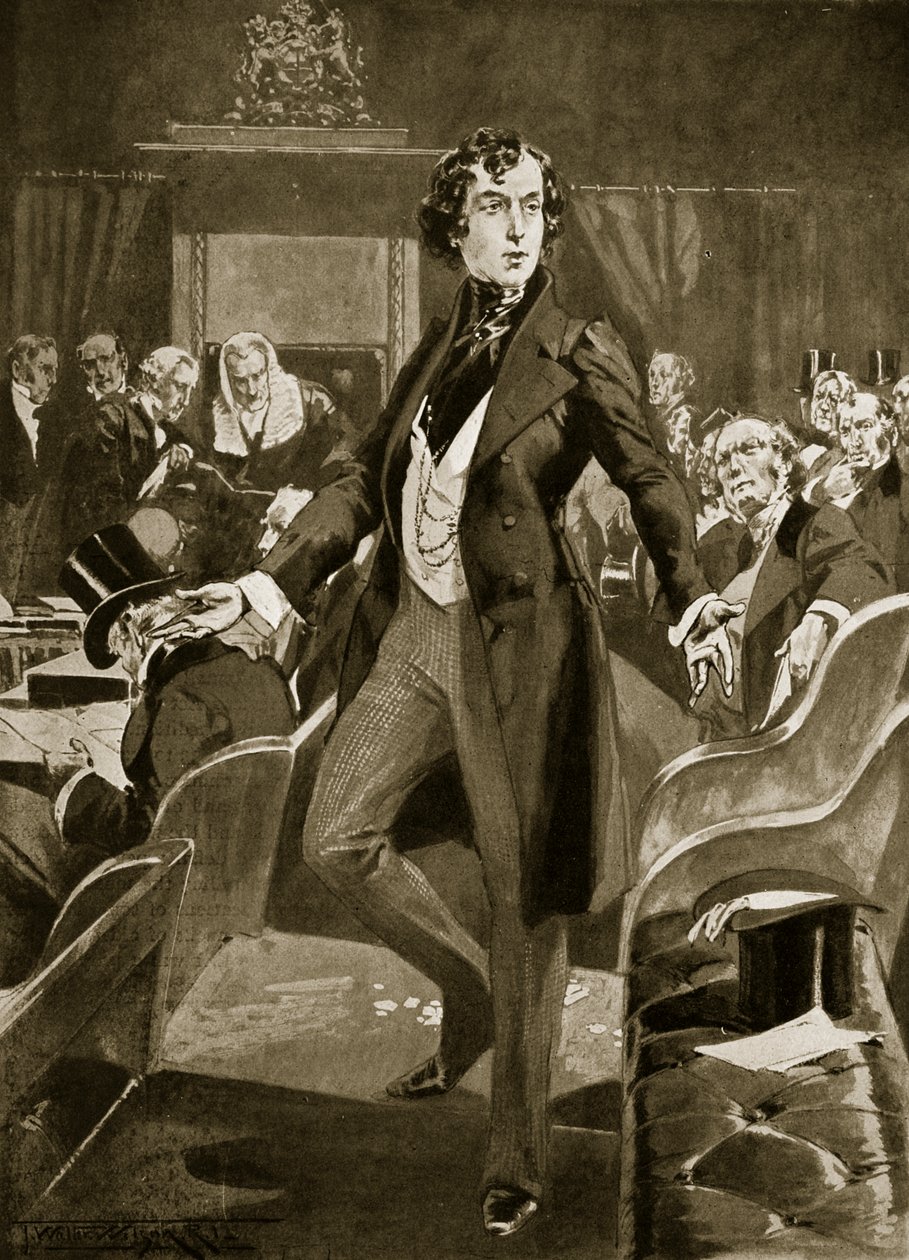 Premier discours de Disraeli aux Communes, illustration de 
