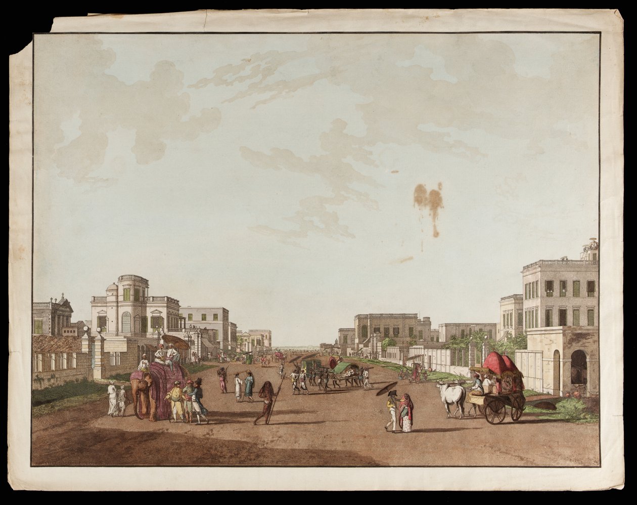 Old Court House Street vue du sud des vues de Calcutta - Thomas und William Daniell