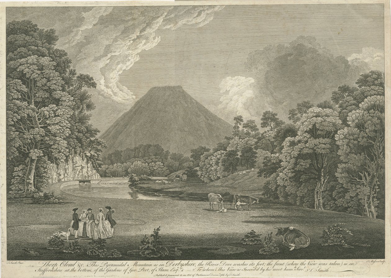 Dovedale - Thorpe Cloud (gravure) - Thomas of Derby (after) Smith